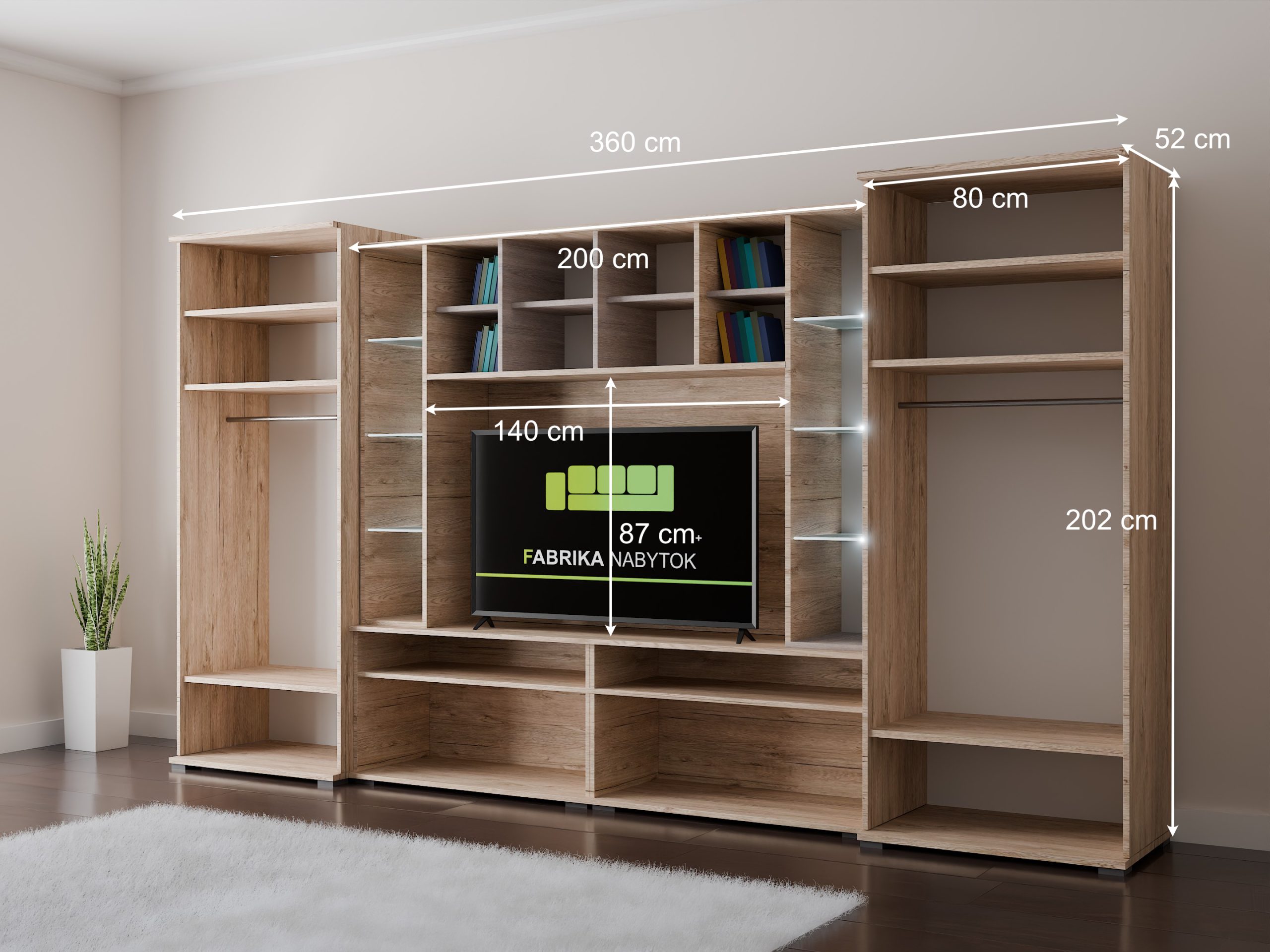 Budapest 2025 nappali szekrénysor 360 cm