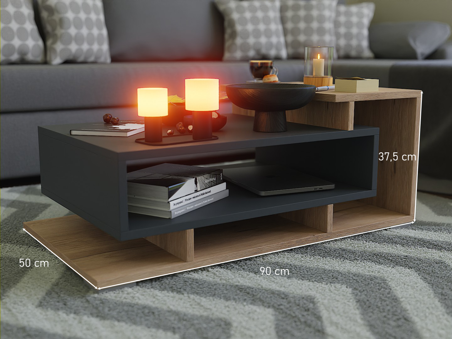 D2 dohányzóasztal 90cm