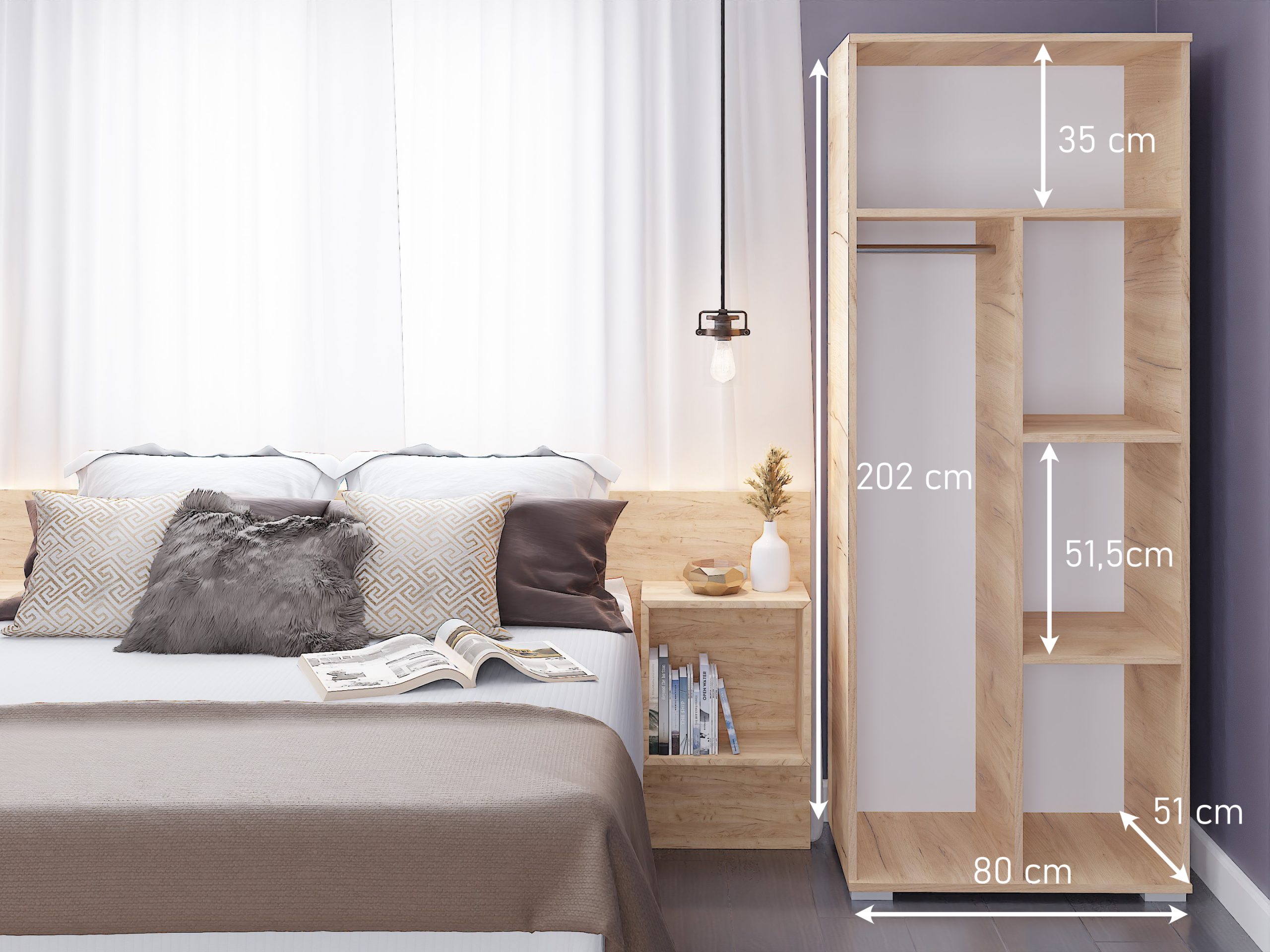 Kombinált gardrób 80cm